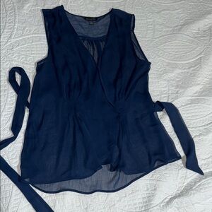 Elegant Navy Blue Sleeveless Top